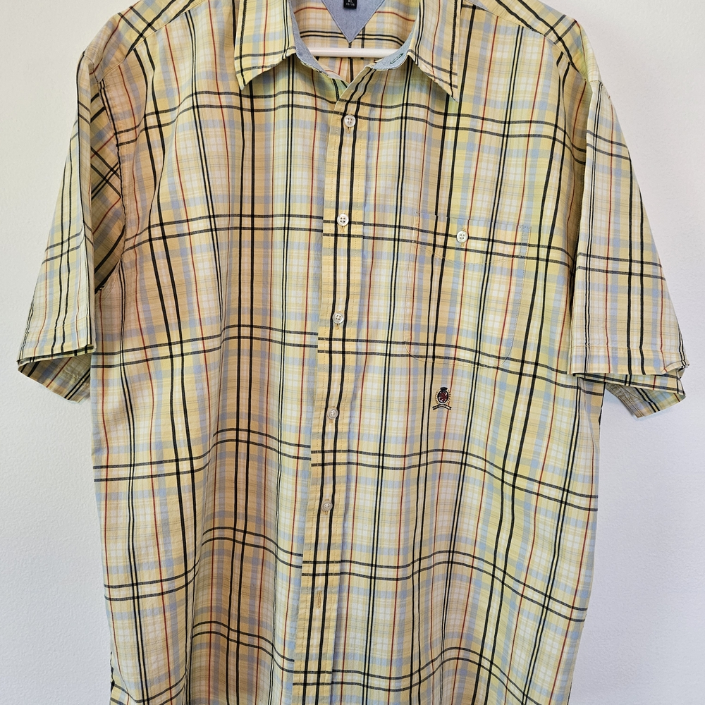 Tommy Hilfiger Men's Yellow Checkered Shirt